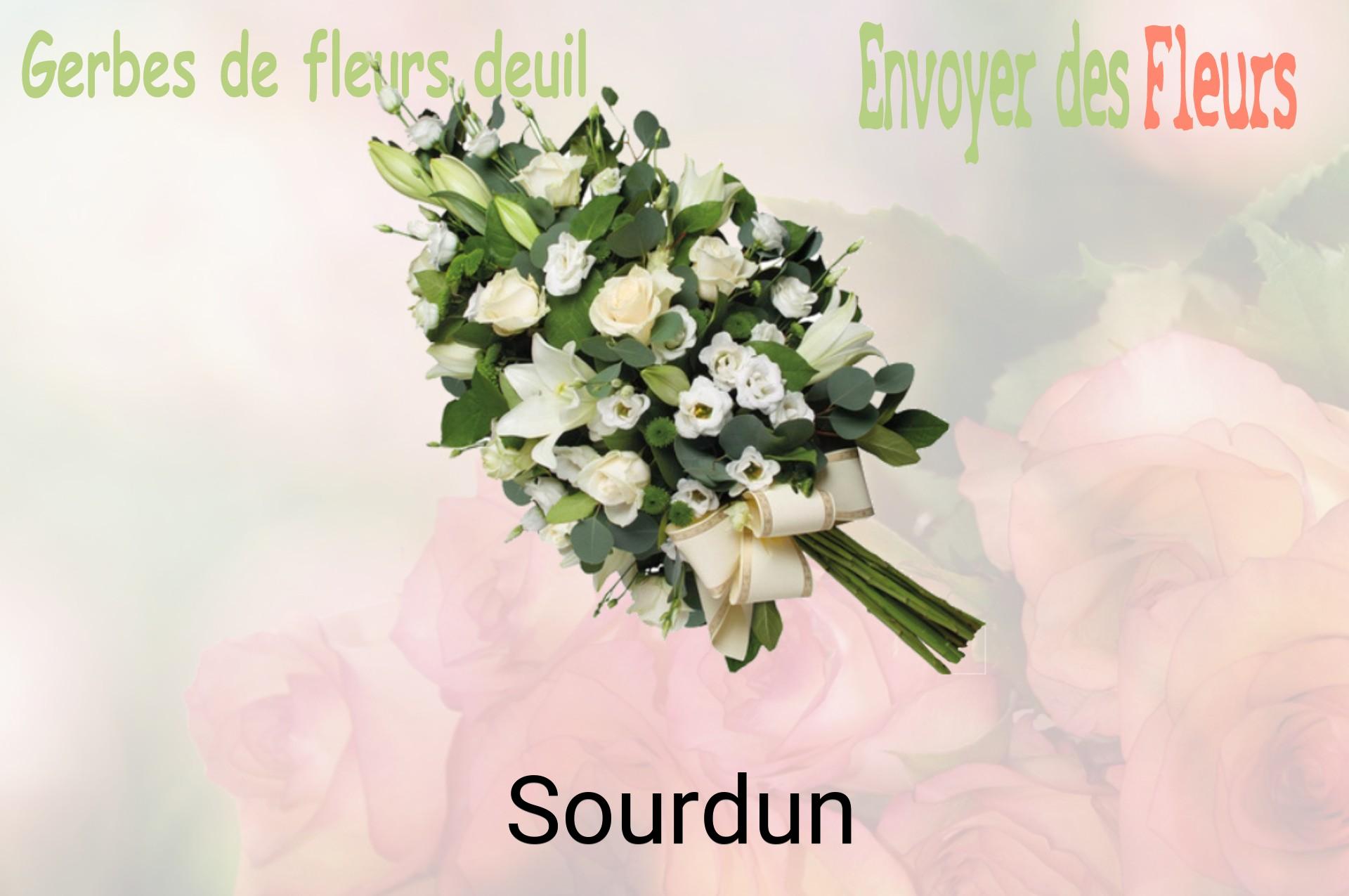 Gerbe de fleurs de deuil livrée à Sourdun